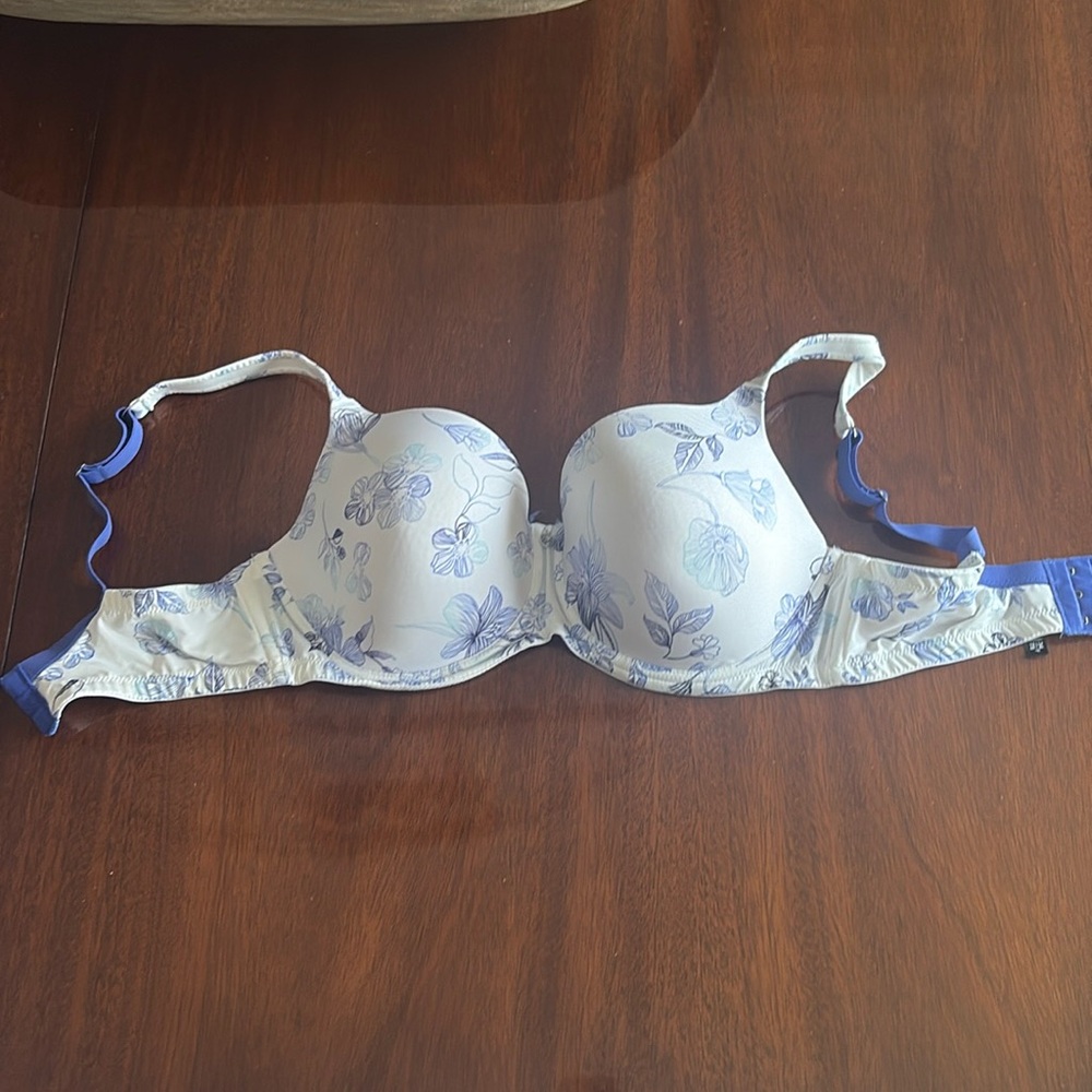 Blue Flower Print Montelle Bra- Size 34F